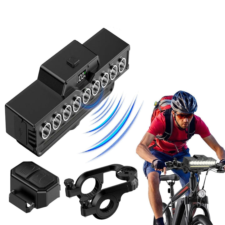 Far bicicleta reincarcabil USB, Zola, 9 LED-uri, 21 diode SMD, 7 moduri iluminare, 900 lm, 15 x 6 x 4 cm, negru