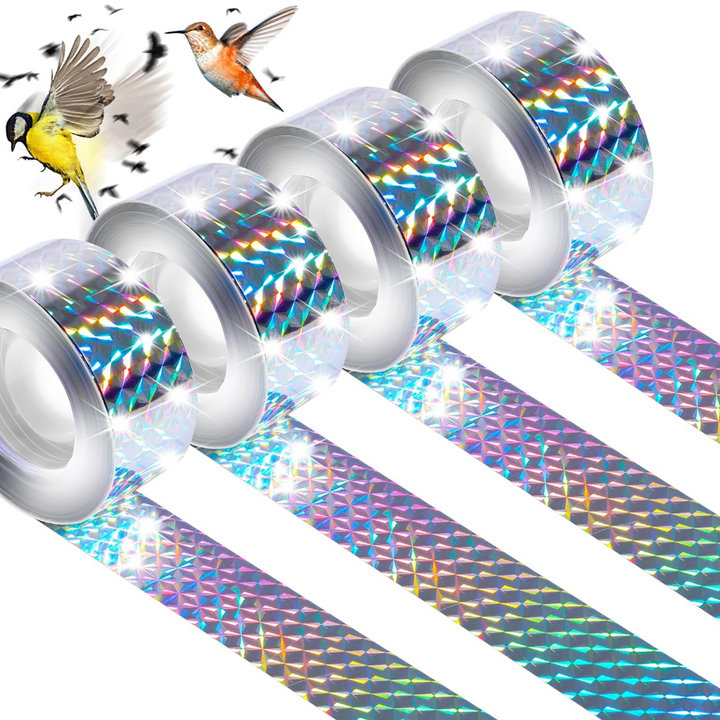 Set 5 benzi reflectorizante holografice anti pasari, Zola, 50 m, latime 4.8 cm