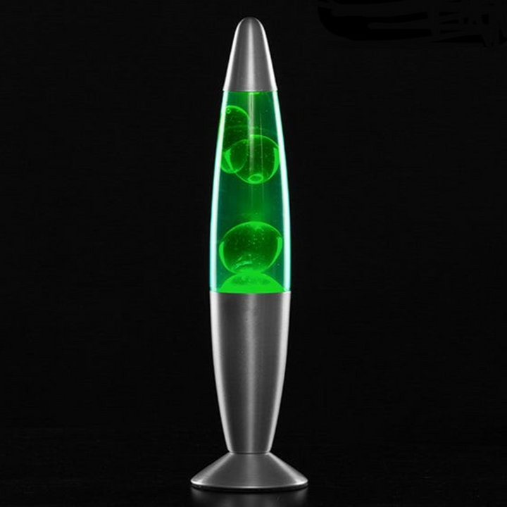 Lampa de noptiera, Zola®, argintie cu apa si ceara verde, lumina reglabila, 34.5x8.5 cm