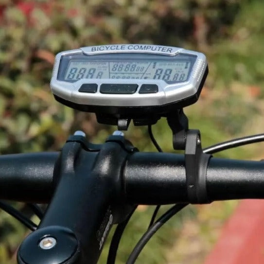 Vitezometru pentru bicicleta, Zola, digital, 28 functii, ecran cu lumina led, rezistent la apa, sistem de prindere inclus, gri