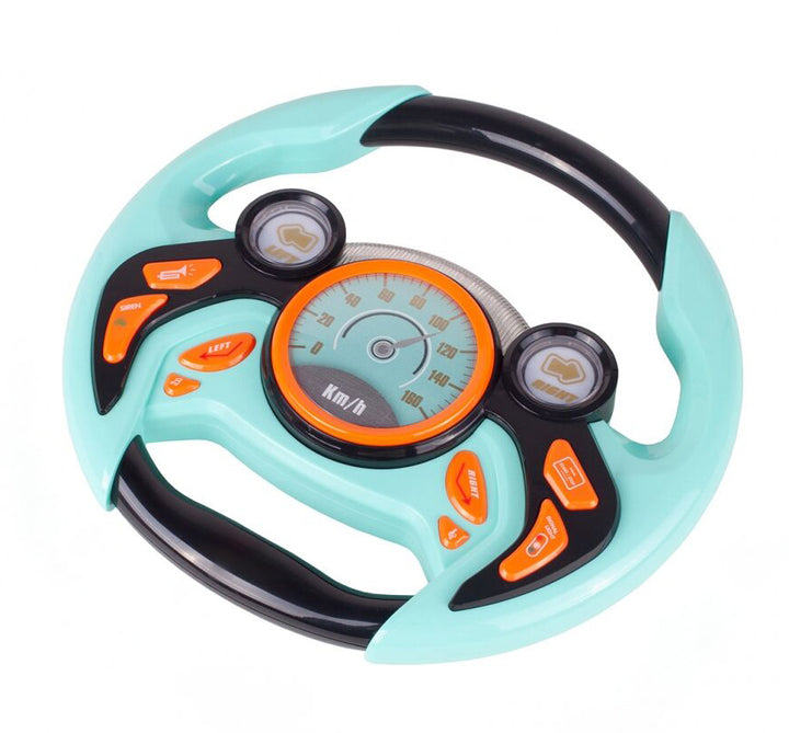 Jucarie volan educativ interactiv, Zola, cu functii muzicale si lumini, 25 x 3.5 x 24 cm, albastru cu negru