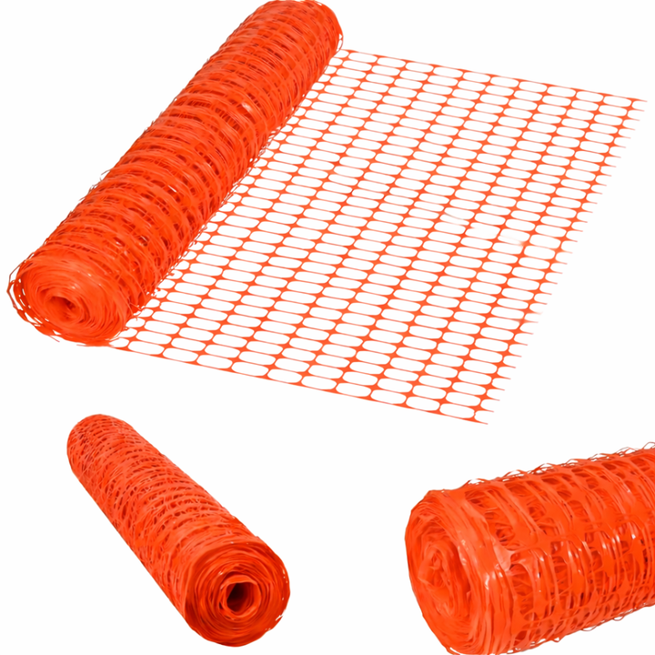 Plasa de gard delimitare lucrari, Zola, 1 × 50 m, 100 g/m², HDPE cu filtru UV, portocalie