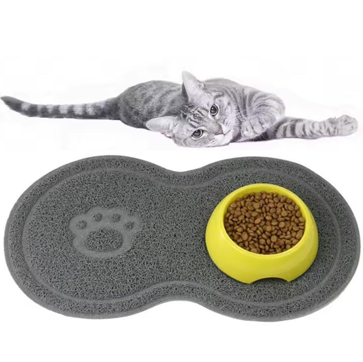 Covoras pentru hranirea animalelor, Zola, anti-alunecare, impermeabil, 45x26 cm, gri