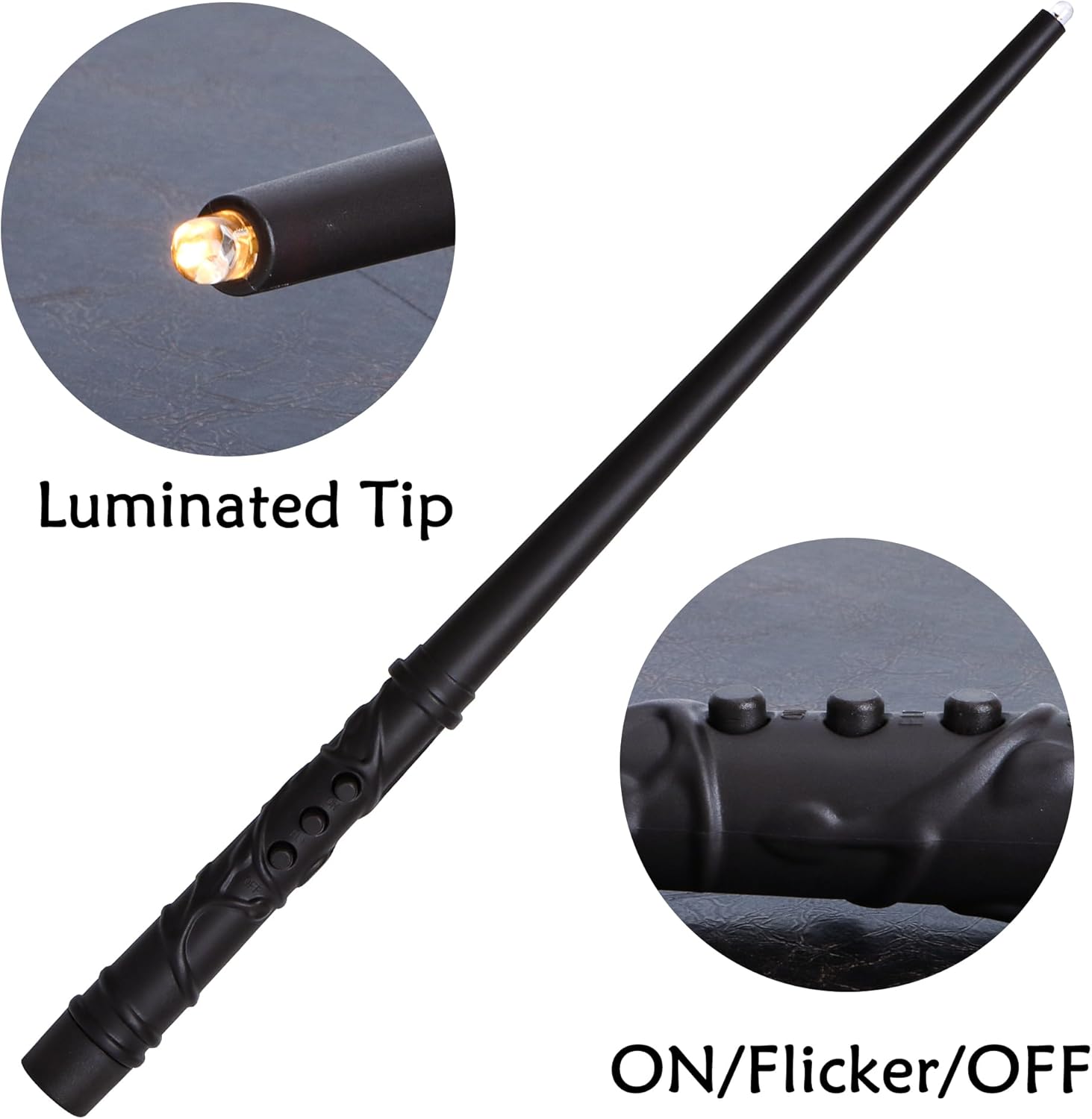 Set 12 lumanari LED magice si telecomanda bagheta, Zola, lumina alb cald, suspendate, accesorii montare, 16.5 cm, alb
