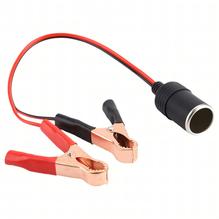 Adaptor priza bricheta cu cleme, Zola, 12/24V, cablu 30 cm, negru/rosu
