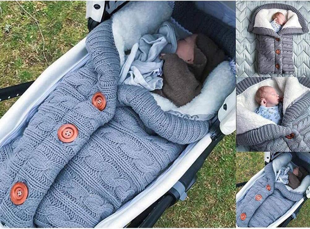 Sac de dormit bebelusi pentru carucior, Zola®, gri pufos, cu nasturi, 70 cm