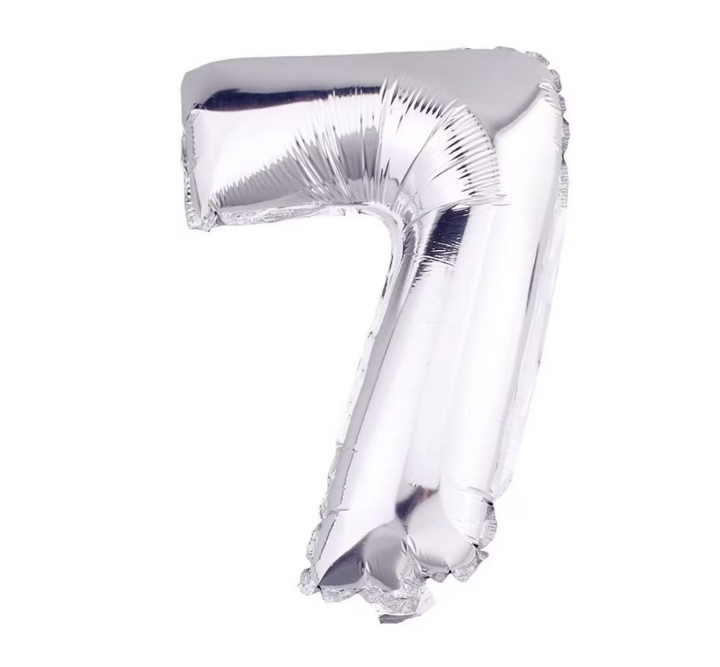 Balon folie cifra 7, Zola®, Argintiu, 40 cm