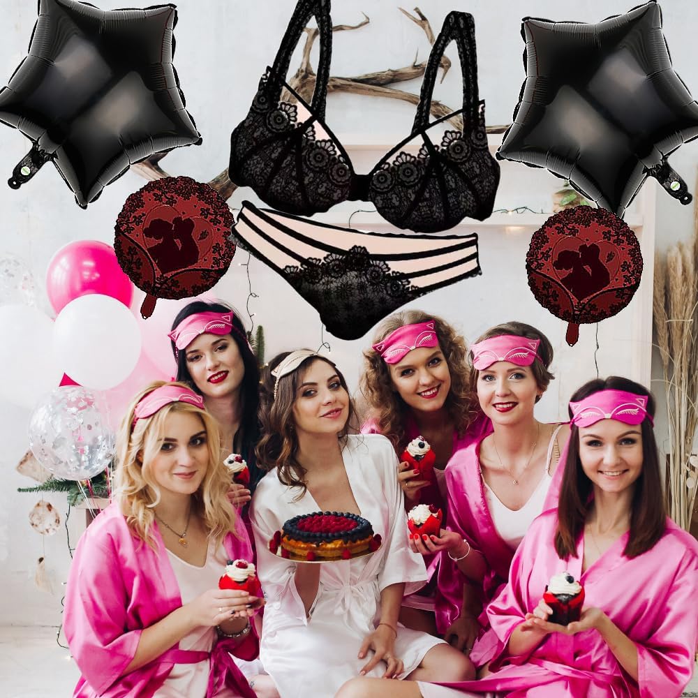 Set 6 baloane pentru Petrecerea Burlacilor, Zola, diferite marimi, negru/rosu