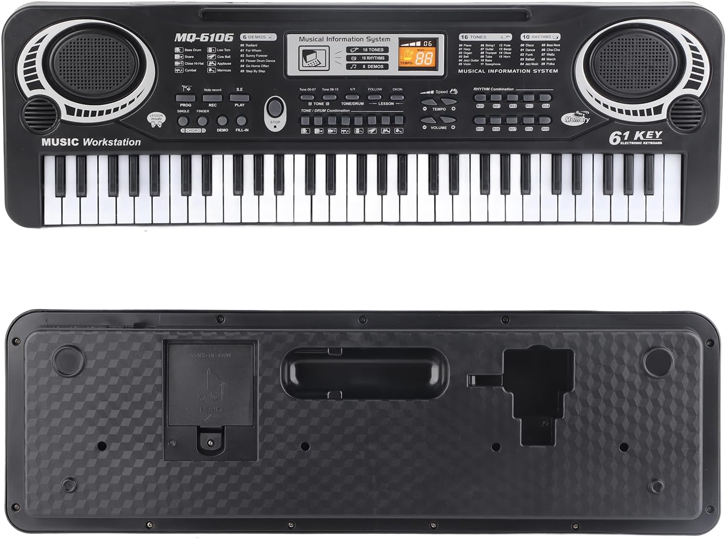 Orga electronica, Zola®, cu microfon, inregistare melodii, 61 clape, multiple tonuri si ritmuri, 54 x 17 cm