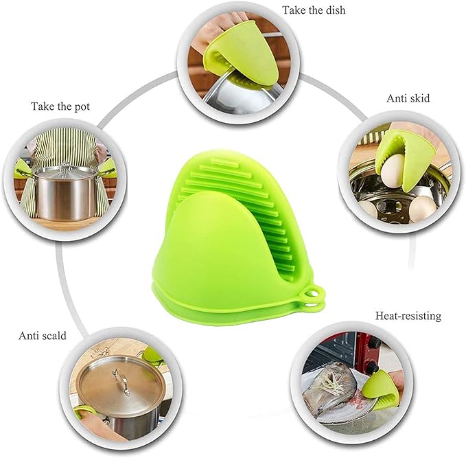 Manusa pentru bucatarie, Zola®, din silicon,rezistenta la caldura, verde