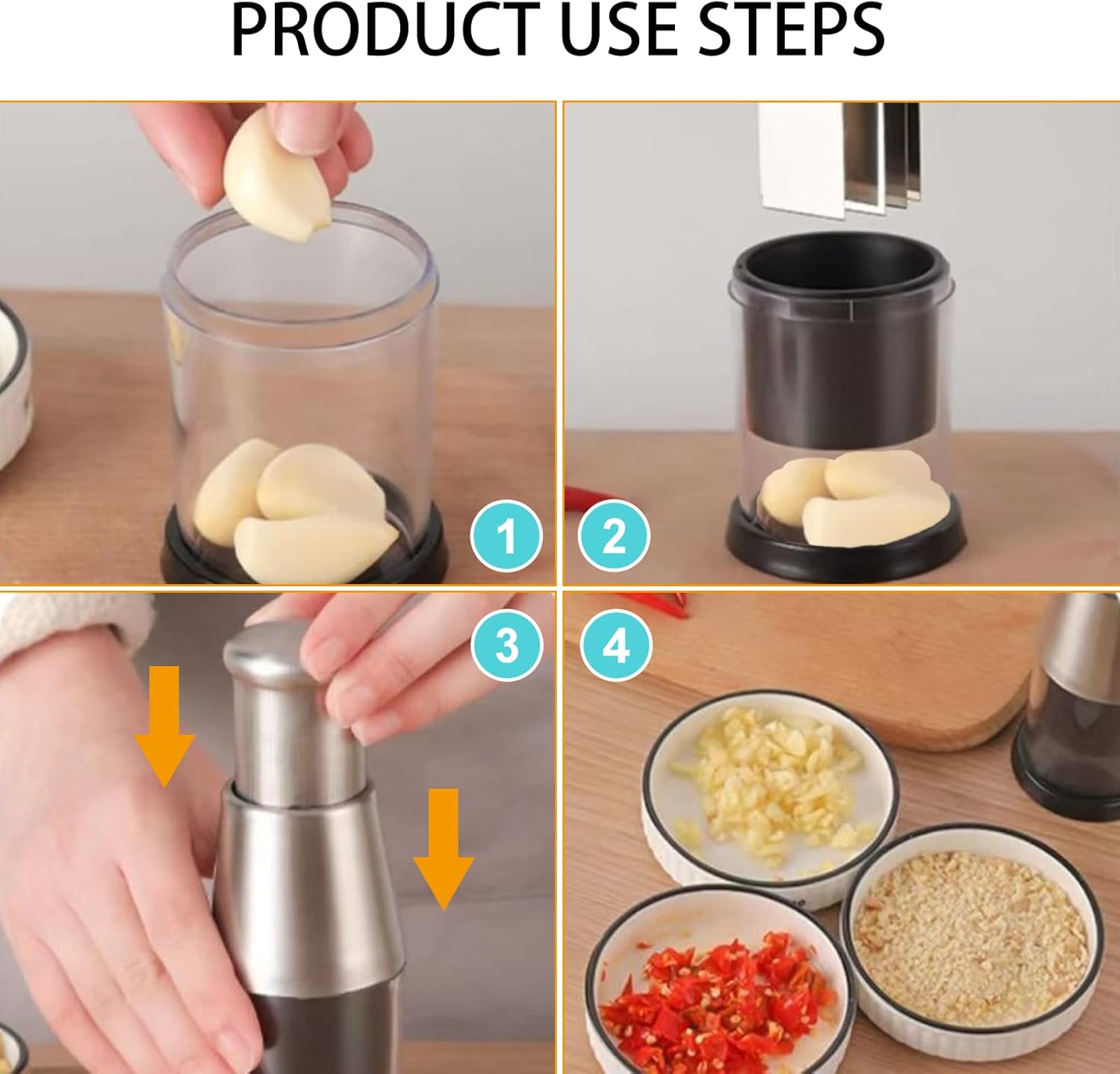 Tocator manual pentru fructe si legume, Zola, 5 lame, rotire automata, otel inoxidabil, 16 x 6 cm, negru/argintiu