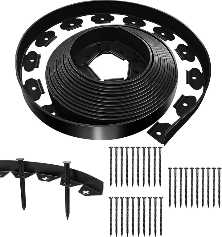 Kit bordura gazon, Zola, 10 m, latime 6 cm, 30 ancore incluse, polipropilena, negru