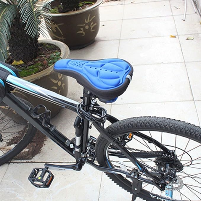 Husa pentru sa bicicleta, Zola, din gel si spuma, 15.5x25.5x5 cm, albastru/negru