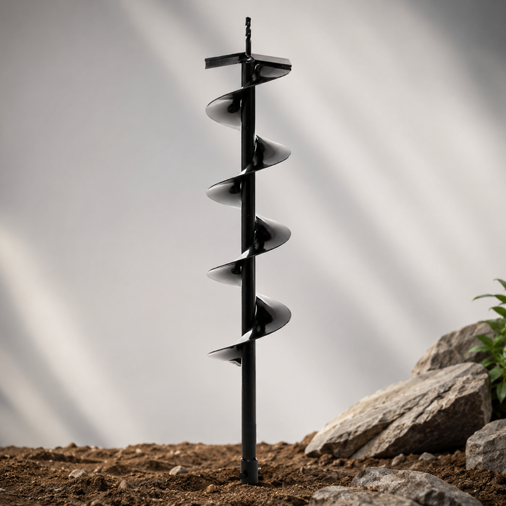 Burghiu pamant pentru foreza/motoburghiu, Zola, 150 x 800 mm, din otel, pentru stalpi si plantare