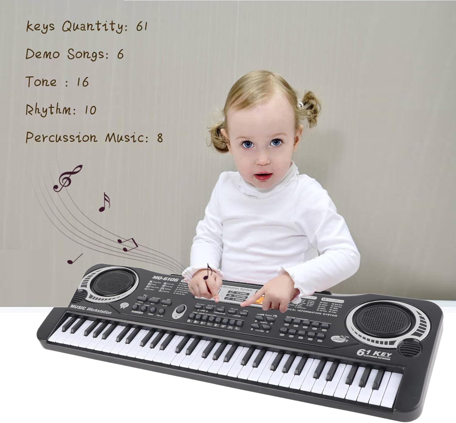 Orga electronica, Zola®, cu microfon, inregistare melodii, 61 clape, multiple tonuri si ritmuri, 54 x 17 cm