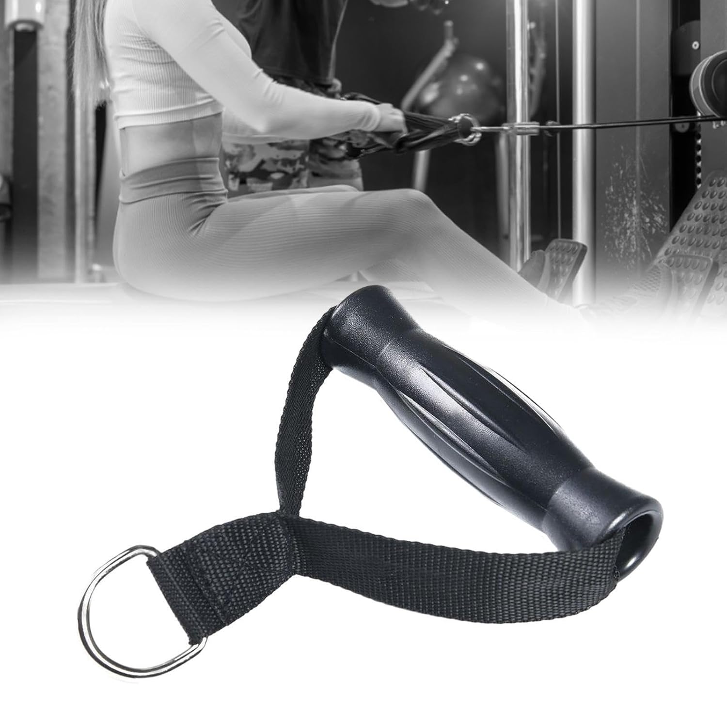 Set 2 manere pentru multi-gimnastica, Zola, fitness, din nylon si ABS, 130x33 mm, negru