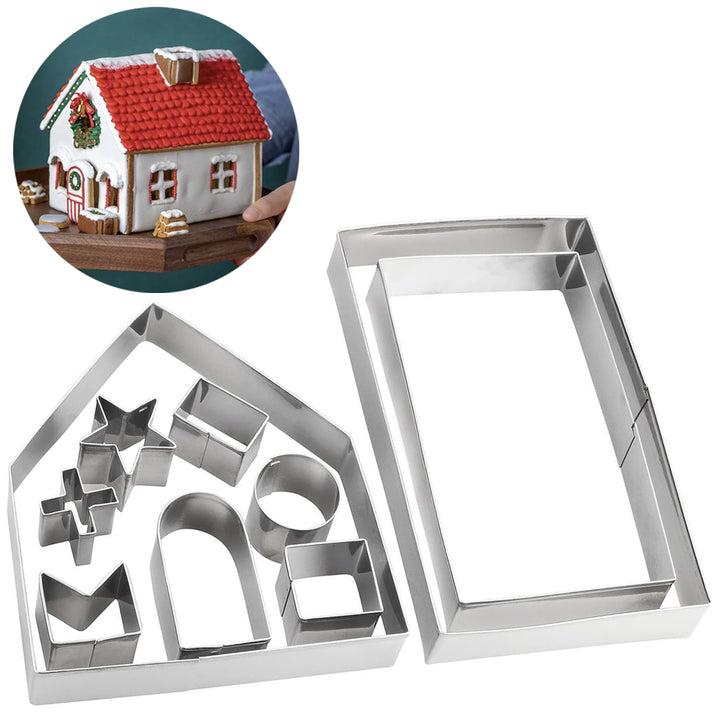 Forme metalice pentru biscuiti, Zola®, pentru casuta de turta dulce, 10 bucati