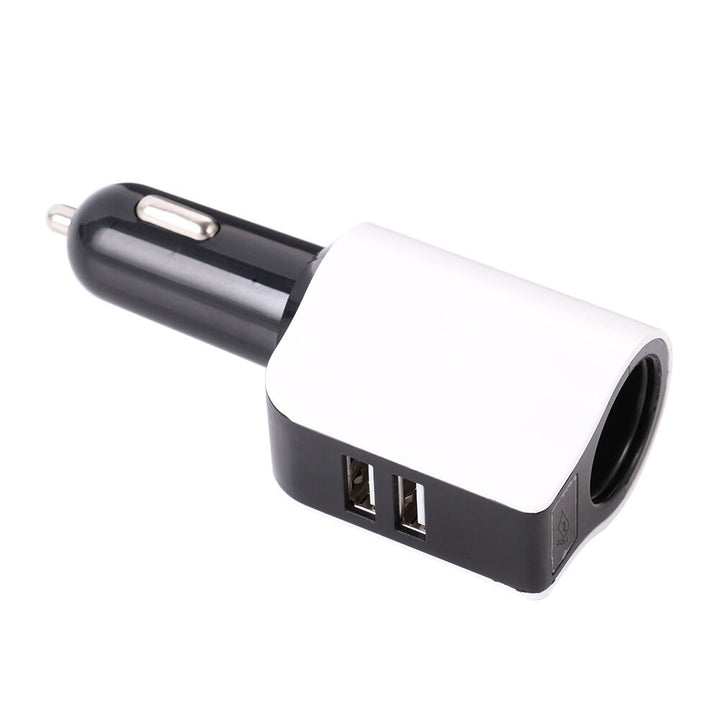 Incarcator auto, Zola®, 2xUSB SI 1 x priza bricheta 12-24V, 9.5x4.5x3.3 cm, alb/negru