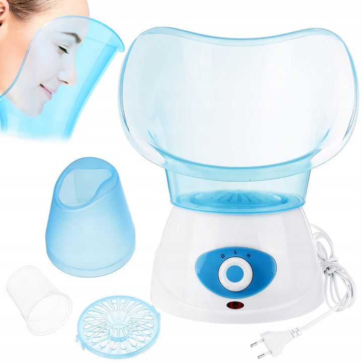 Dispozitiv pentru sauna faciala si inhalator, UBX, indicator LED, 40ml, 25x22x18 cm, albastru