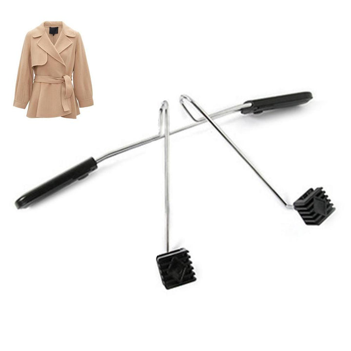 Umeras pentru haine auto cu prindere de tetiera, Zola®, otel si plastic, latime reglabila de la 41 la 53 cm, negru