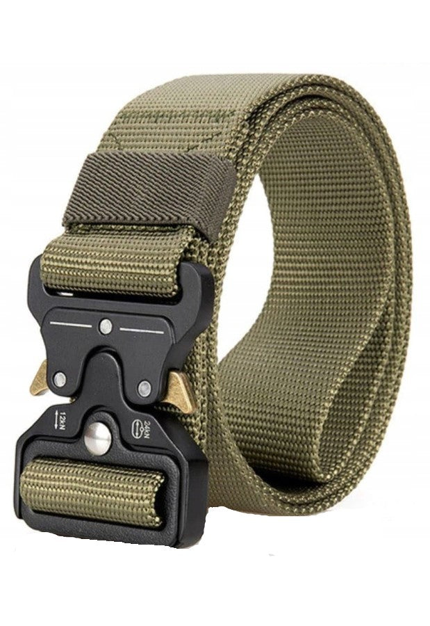 Curea tactica pentru barbati, Zola, textila, reglabila, 125 cm, verde