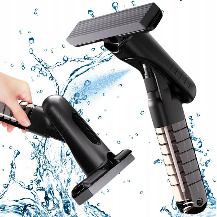 Mini mop portabil cu spray, Zola, multifunctional, pulverizator incorporat, burete detasabil, negru