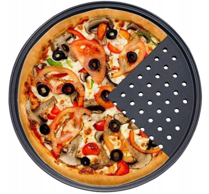 Tava pentru pizza, Zola®, rotunda cu gaurele, anti-aderenta, diametru interior 32 cm