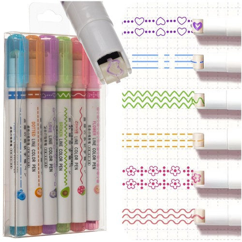 Set 6 carioci, Zola, capete cu stampile diferite, culori intense, multicolore