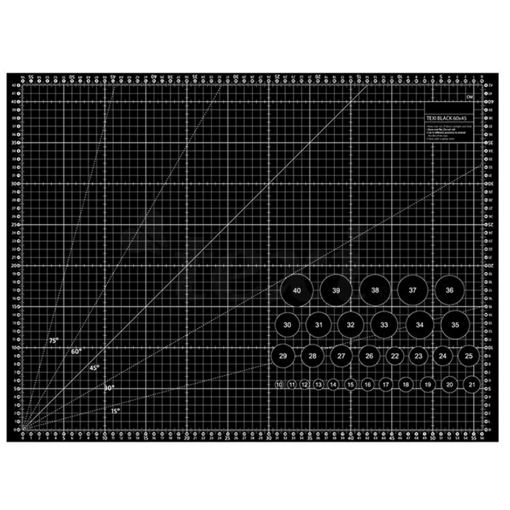 Plansa autovindecabila pentru taiat, Zola®, A2, fata-verso, scara clar vizibila, 60 x 45 cm, neagra