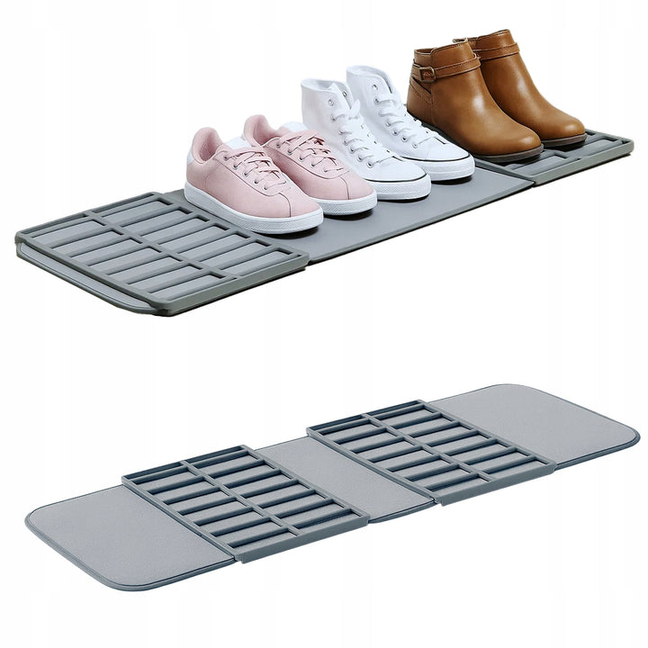 Covoras pliabil pentru uscarea incaltamintei, Zola, baza textila absorbanta si suport plastic, 70 x 35 cm, gri