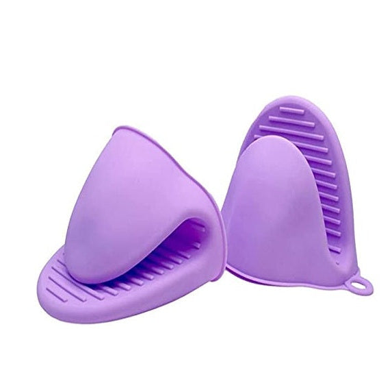 Set 2 manusi din silicon pentru bucatarie, Zola, rezistenta la caldura, lila