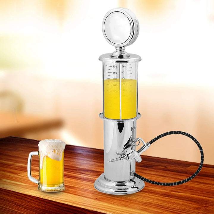 Dozator pentru bauturi cu furtun, Zola®, plastic, 950 ml, 48x14 cm, argintiu