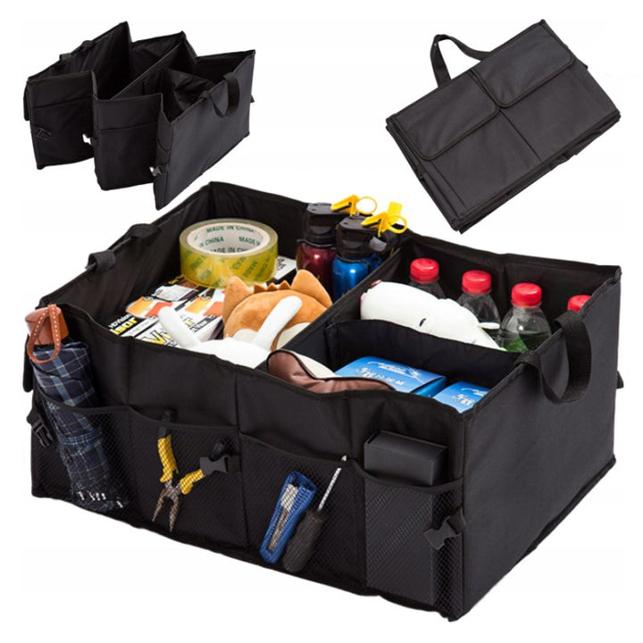 Organizator pentru portbagaj, Zola®, pliabil, manere solide, negru,  55x40x25.5cm