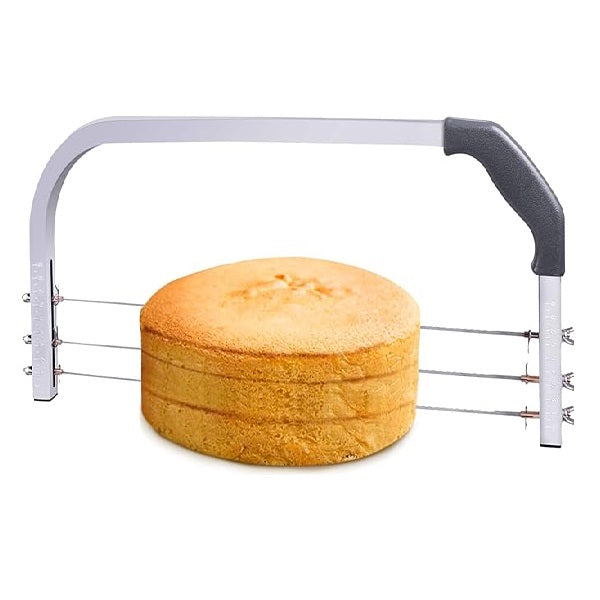 Feliator pentru blat de tort, Zola®, otel, 3 corzi, 53 x 23 cm, gri
