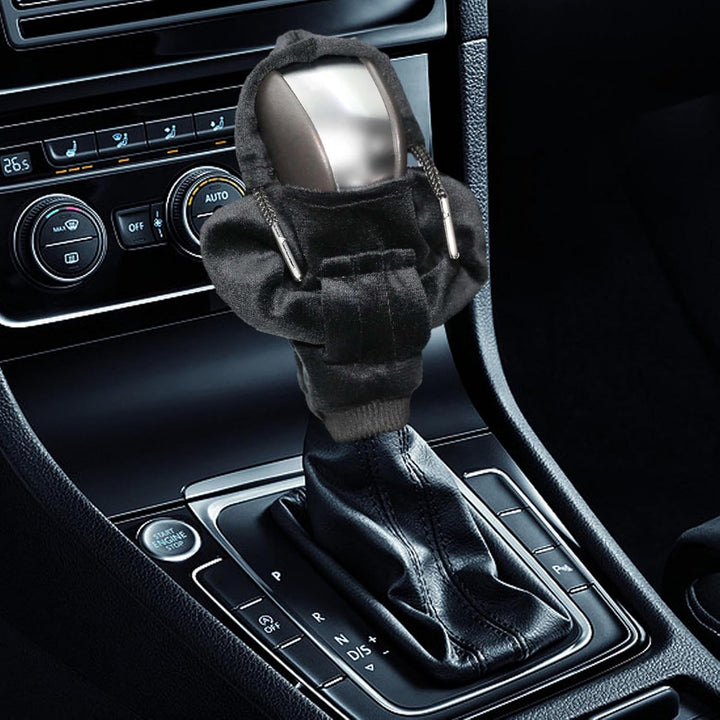 Accesoriu decorativ pentru schimbatorul de viteze, Zola, model hanorac, universal, material textil, 13 x7 cm, negru