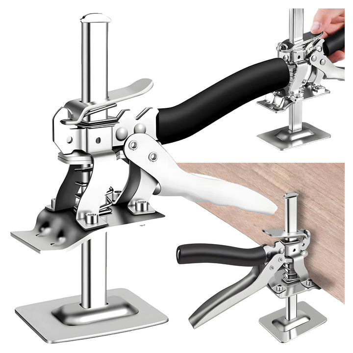 Dispozitv elevator pentru ridicare, Zola, 0.5-10 cm, greutate suportata 550 kg,  pentru placi, mobilier, usi, maner antiderapant, din otel, 18.5x6x8 cm, argintiu/negru