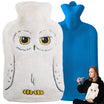 Perna pentru apa calda, Zola®, capacitate 2l, din cauciuc, cu husa model bufnita, alb
