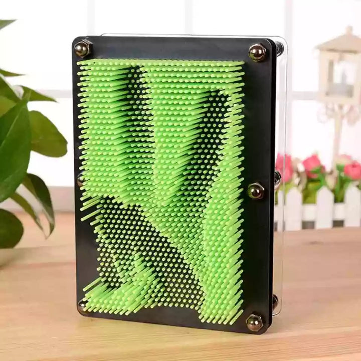 Tablou decorativ Pin Artboard 3D, Zola®, dreptunghiular, cu raman neagra, 15x20 cm, verde