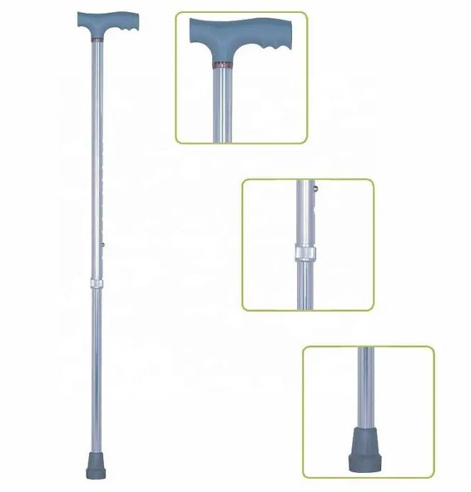 Baston ortopedic pliabil, Zola, din aluminiu, usor, interval de reglare 73-96 cm, argintiu
