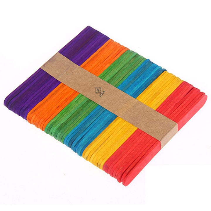 Betisoare scolare din lemn, Zola®, colorate, 11.5 cm - 50 bucati