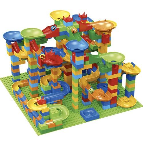 Joc de construit, Zola®, labirint marble run, super curse cu bilute, 514 elemente, 53x34x6 cm