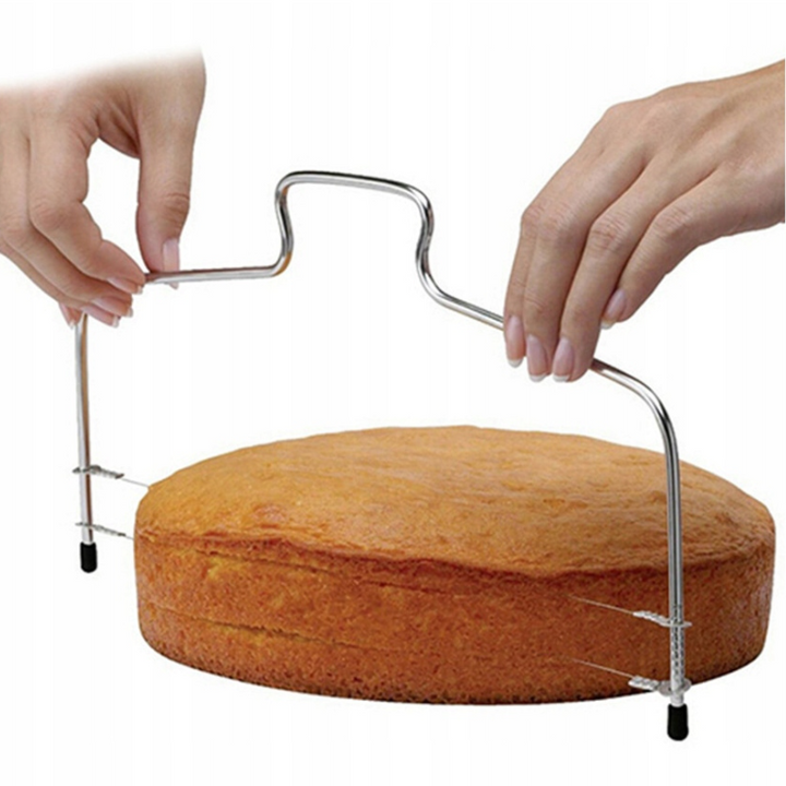 Feliator pentru blat de tort, Zola®, otel, 2 corzi, 33x16 cm, gri