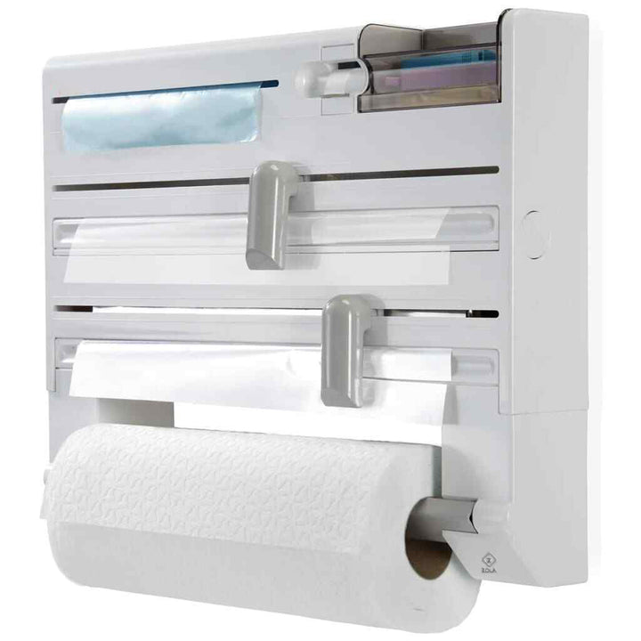 Dispenser de bucatarie 5 in 1, Zola®, plastic, 38x30.5 cm, alb