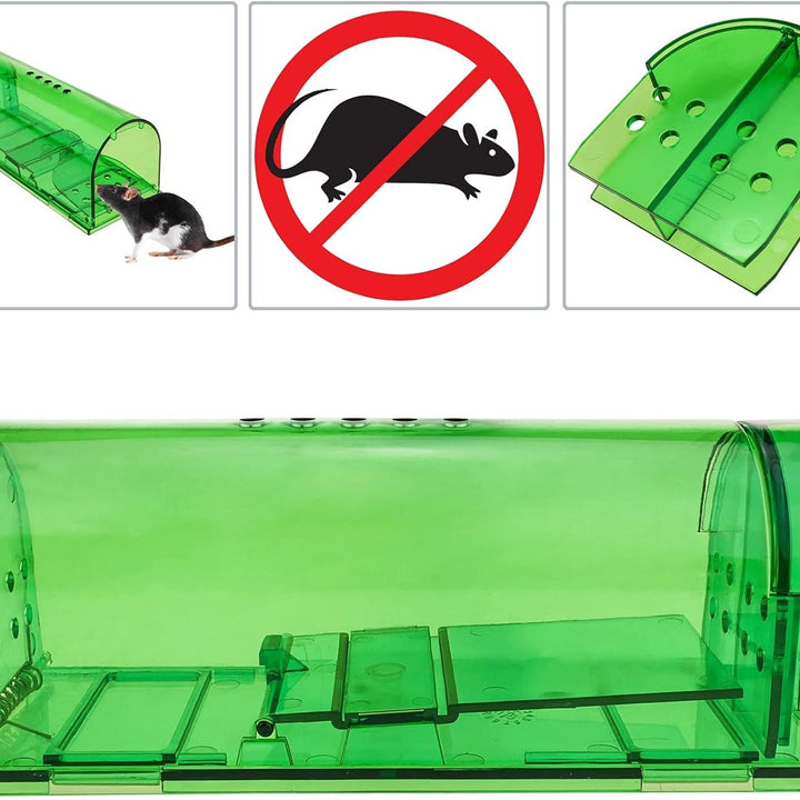 Capcana pentru soareci, Zola, capcana vie, din plastic, 17x6x6.4 cm, verde
