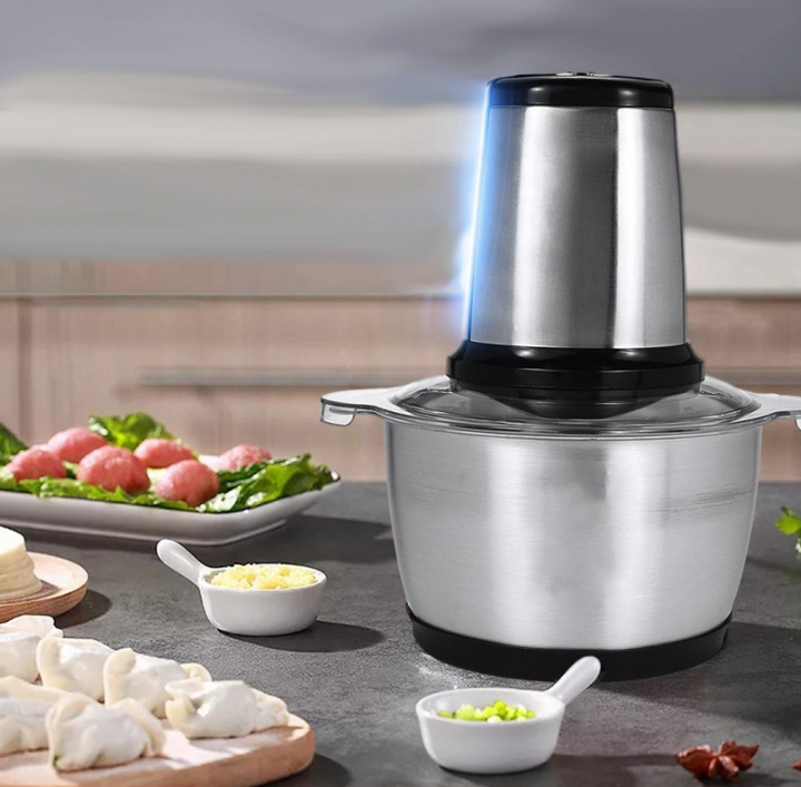 Tocator electric pentru legume si fructe, Zola®, 200W, trei lame din otel inoxidabil, gri