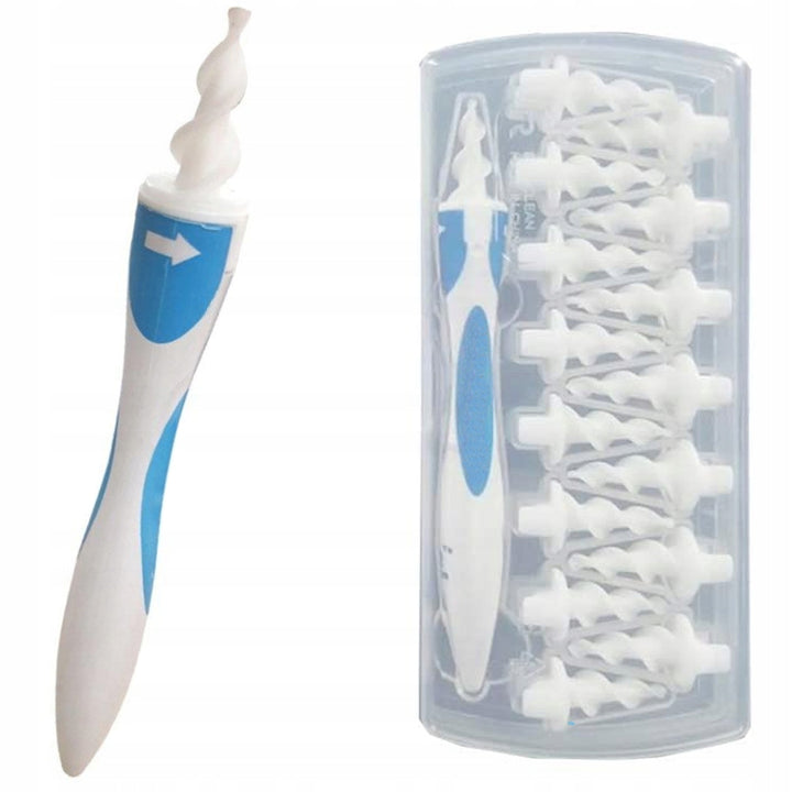 Dispozitiv inteligent pentru curatarea urechilor, UBX, varf din silicon, 12.3x1.3 cm, albastru/alb
