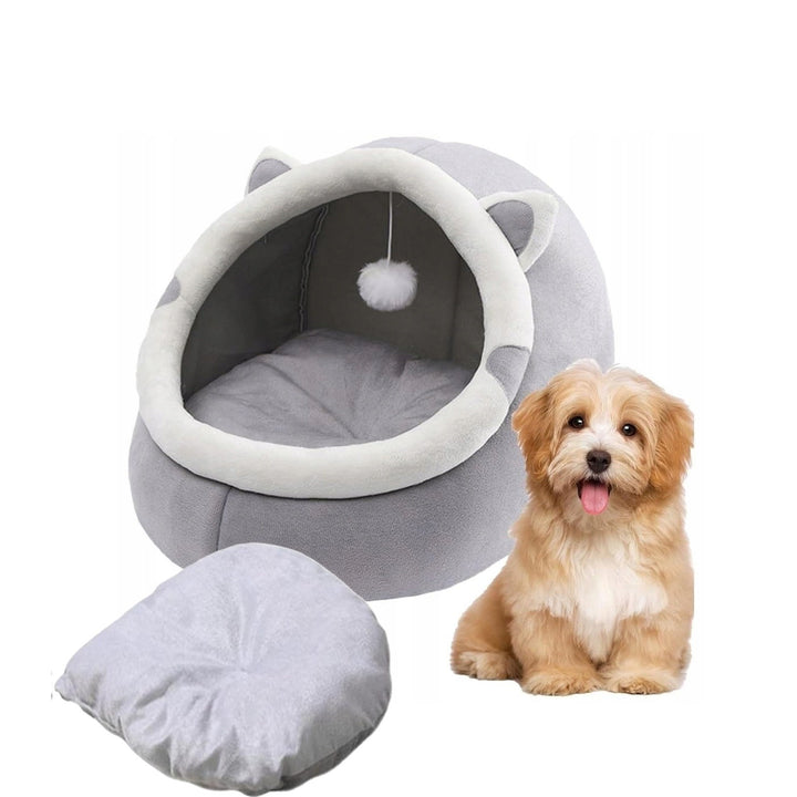 Patut pentru pisici si caini de talie mica, Zola, marimea S, poliester, 30 x 30 x 30 cm, gri