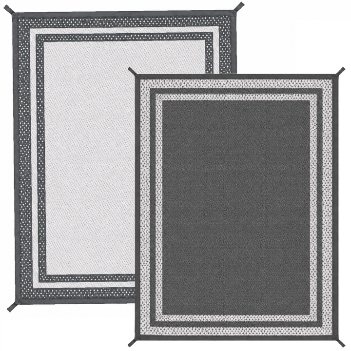 Covor exterior cu doua fete, Zola, 120 x 180 cm, impermeabil, gri