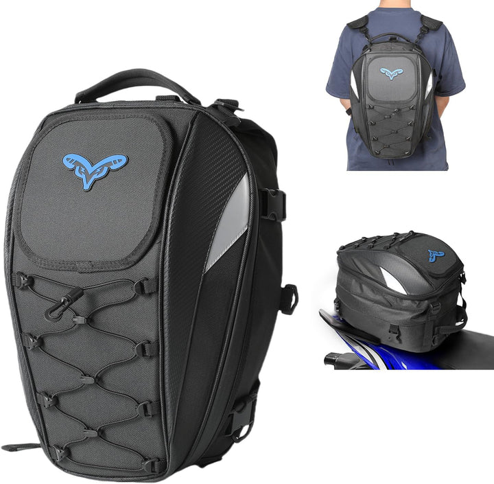Rucsac moto 2 in 1, Zola, 45L, compartiment casca, husa impermeabila, elemente fixare, Oxford 1680D, 43 x 30 x 20 cm, negru