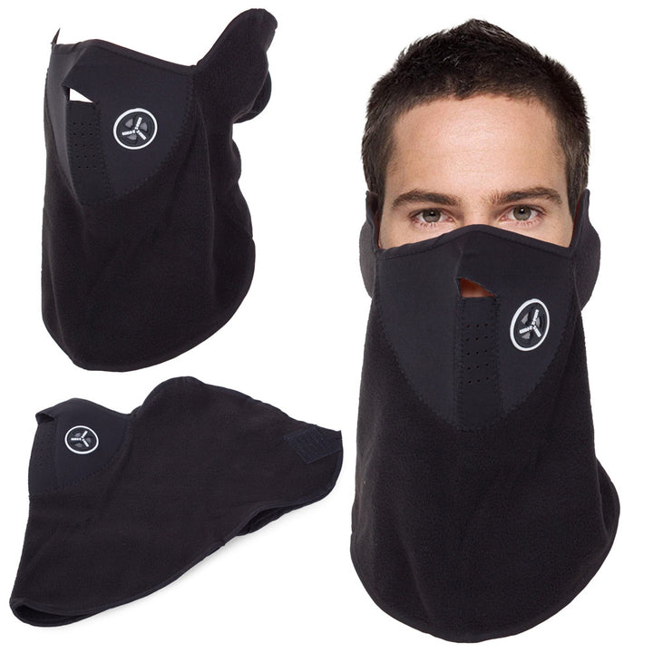 Cagula termoactiva pentru motor/bicicleta, Zola®, sistem de ventilatie, neopren si fleece, universala, 53x24 cm, neagra